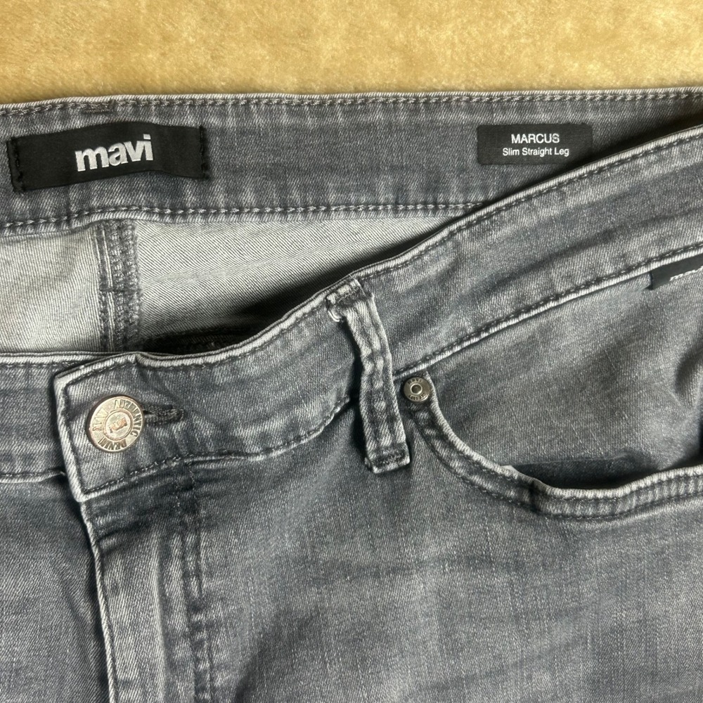 Mavi Marcus Slim Straight Leg Jeans Mens 36x32 Gray Stretch Denim M0035189017 - Picture 4 of 9